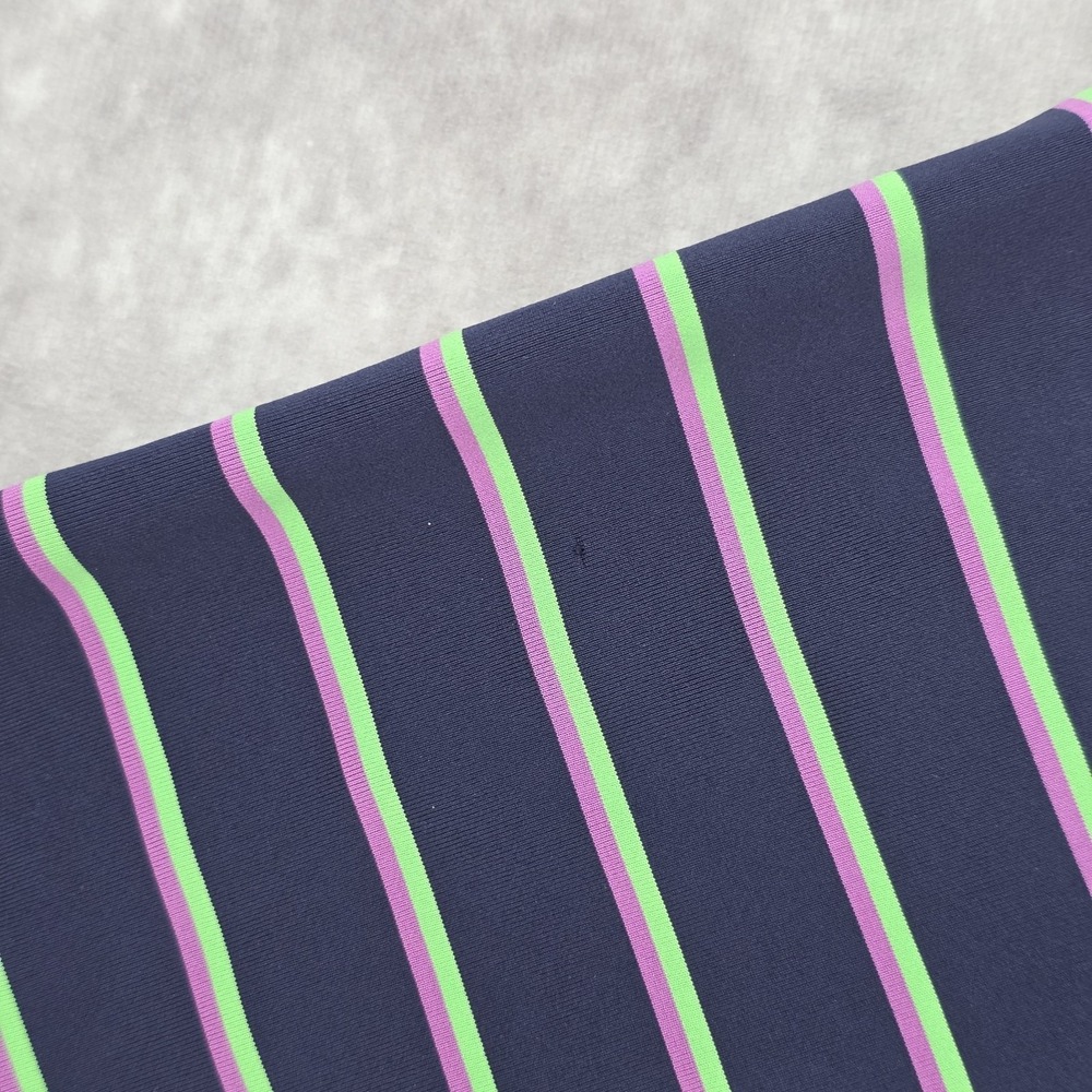 FootJoy FJ Mens XL Performance Golf Polo Shirt Striped Navy Pink Green Outdoor - Picture 6 of 10